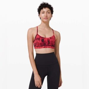 EUC Lululemon Flow Y Bra Nulu *Light Support B/C Cup in Game Day Red Black Multi